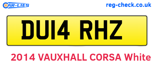 DU14RHZ are the vehicle registration plates.