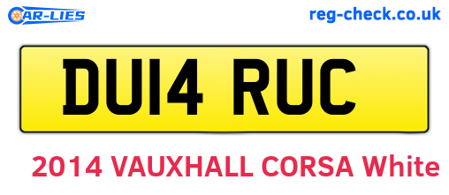 DU14RUC are the vehicle registration plates.
