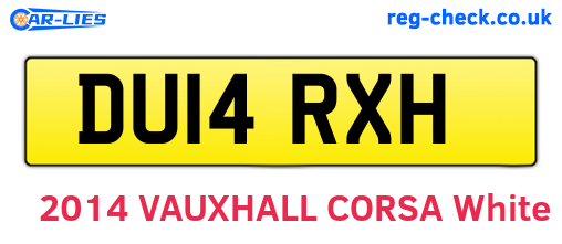 DU14RXH are the vehicle registration plates.