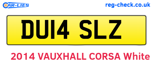 DU14SLZ are the vehicle registration plates.