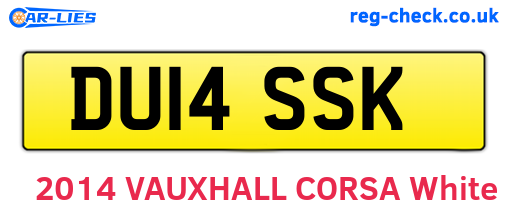 DU14SSK are the vehicle registration plates.