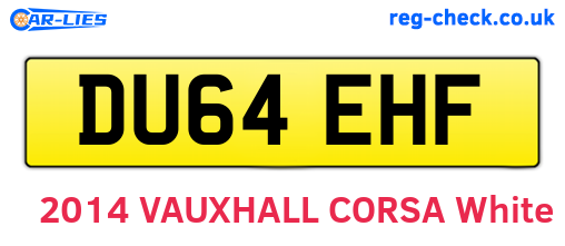 DU64EHF are the vehicle registration plates.