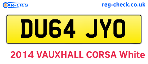 DU64JYO are the vehicle registration plates.