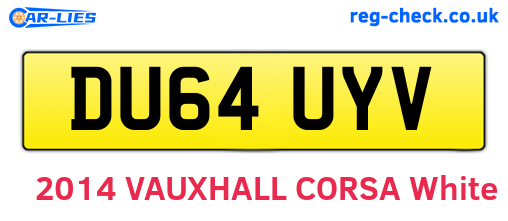 DU64UYV are the vehicle registration plates.