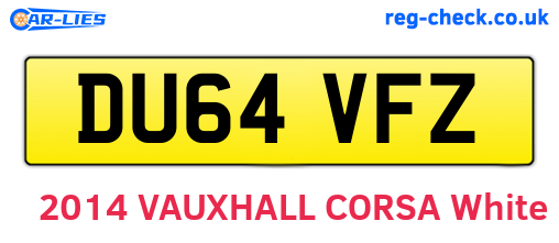 DU64VFZ are the vehicle registration plates.
