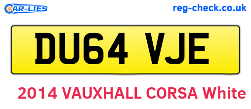 DU64VJE are the vehicle registration plates.