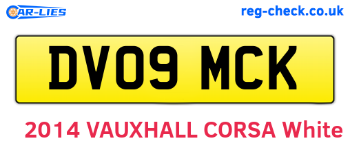 DV09MCK are the vehicle registration plates.
