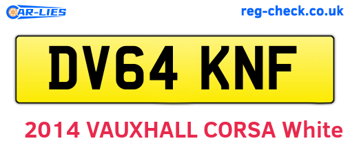 DV64KNF are the vehicle registration plates.