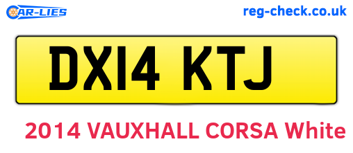 DX14KTJ are the vehicle registration plates.