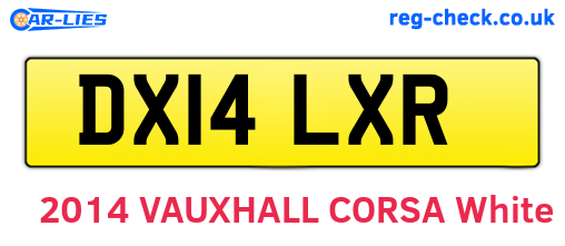 DX14LXR are the vehicle registration plates.