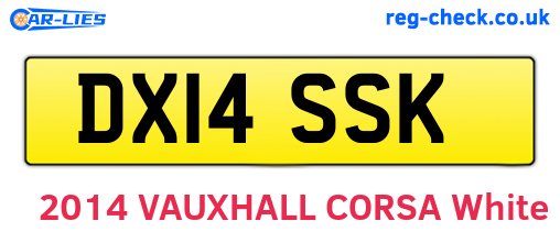 DX14SSK are the vehicle registration plates.