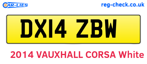 DX14ZBW are the vehicle registration plates.