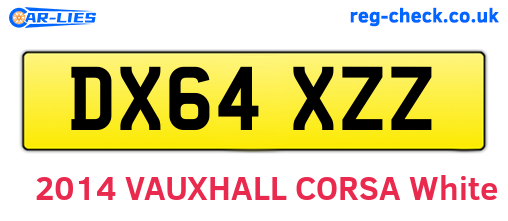 DX64XZZ are the vehicle registration plates.