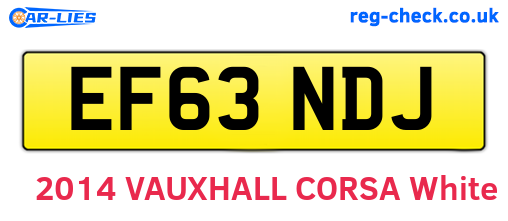 EF63NDJ are the vehicle registration plates.