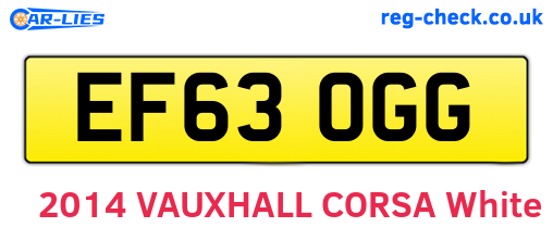 EF63OGG are the vehicle registration plates.