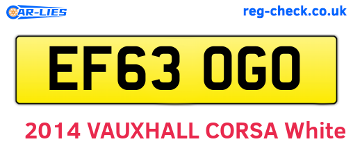 EF63OGO are the vehicle registration plates.