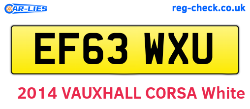 EF63WXU are the vehicle registration plates.