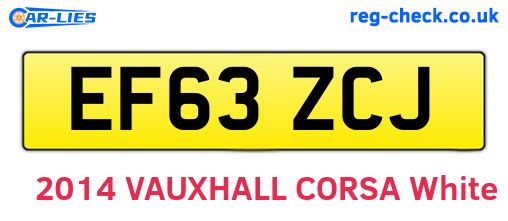 EF63ZCJ are the vehicle registration plates.