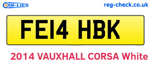 FE14HBK are the vehicle registration plates.