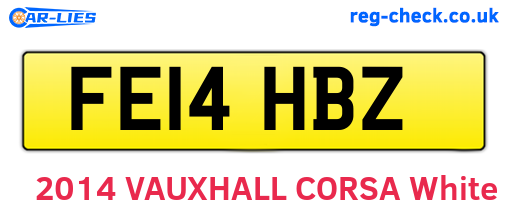 FE14HBZ are the vehicle registration plates.