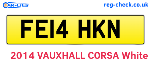 FE14HKN are the vehicle registration plates.