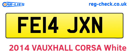 FE14JXN are the vehicle registration plates.