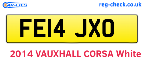 FE14JXO are the vehicle registration plates.