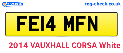 FE14MFN are the vehicle registration plates.
