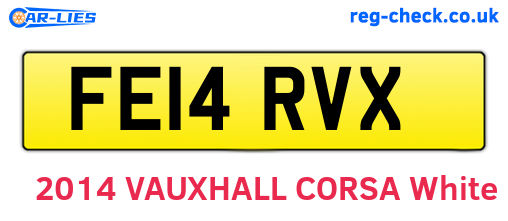 FE14RVX are the vehicle registration plates.