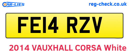 FE14RZV are the vehicle registration plates.