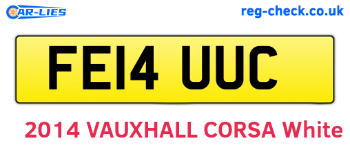 FE14UUC are the vehicle registration plates.