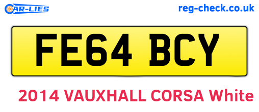 FE64BCY are the vehicle registration plates.