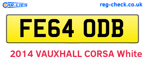 FE64ODB are the vehicle registration plates.