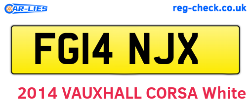FG14NJX are the vehicle registration plates.