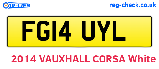 FG14UYL are the vehicle registration plates.