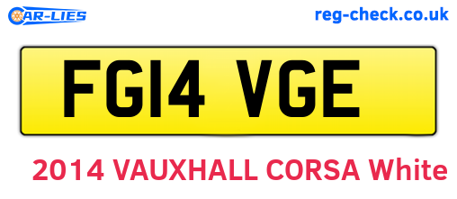 FG14VGE are the vehicle registration plates.