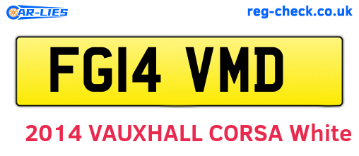 FG14VMD are the vehicle registration plates.