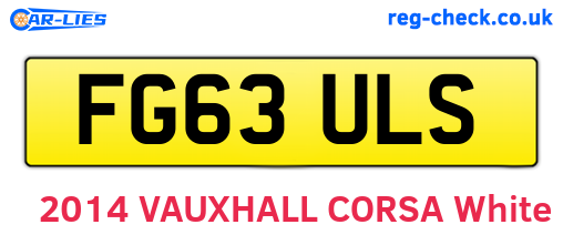 FG63ULS are the vehicle registration plates.