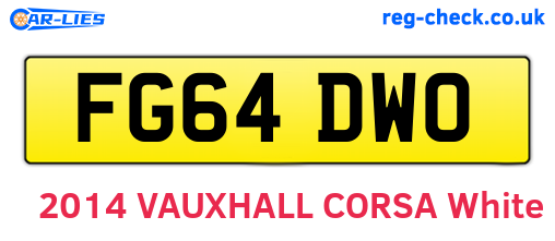 FG64DWO are the vehicle registration plates.