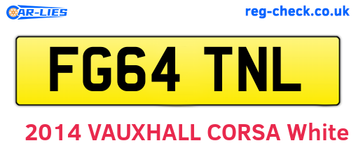 FG64TNL are the vehicle registration plates.