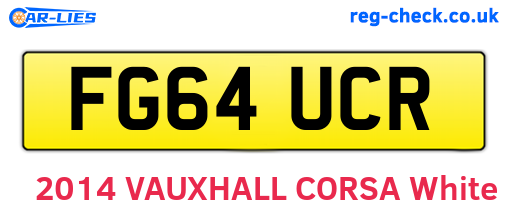 FG64UCR are the vehicle registration plates.