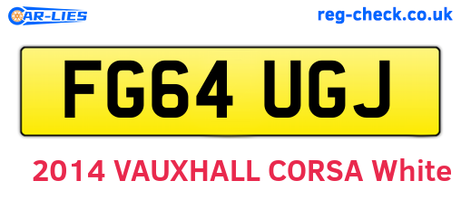 FG64UGJ are the vehicle registration plates.