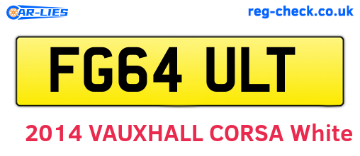 FG64ULT are the vehicle registration plates.