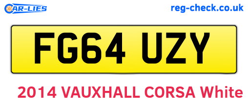 FG64UZY are the vehicle registration plates.