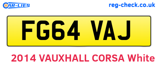 FG64VAJ are the vehicle registration plates.
