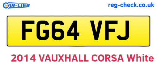 FG64VFJ are the vehicle registration plates.
