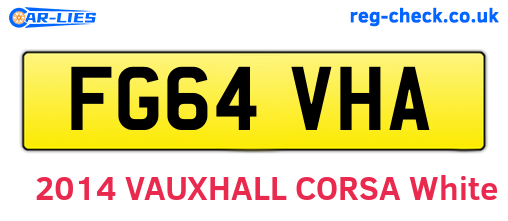 FG64VHA are the vehicle registration plates.