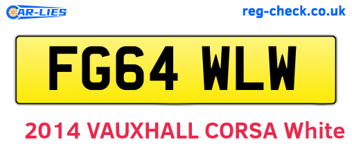 FG64WLW are the vehicle registration plates.
