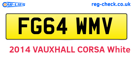 FG64WMV are the vehicle registration plates.