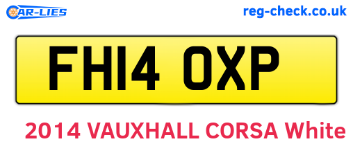 FH14OXP are the vehicle registration plates.